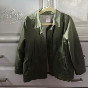 Olive green jacket for little girls. Gently worn- like new!